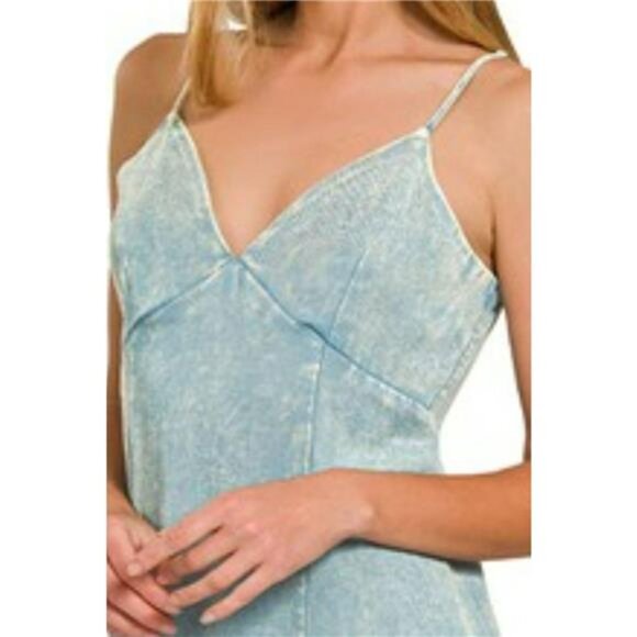 Zenana Tencel Mineral Washed Maxi Dress - Picture 3 of 3